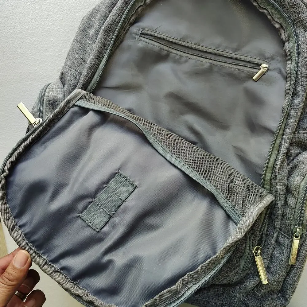 CoolBELL Diaper Bag Backpack Gray Insulated Bottle Pockets Travel Baby Carry On